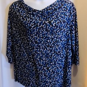 Croft & Barrow 3/4 Sleeve Floral Top - Size 1X
